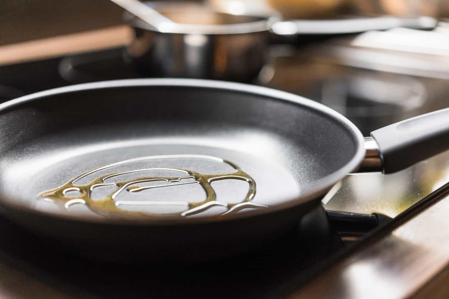 Pan with olive oil ready to cook